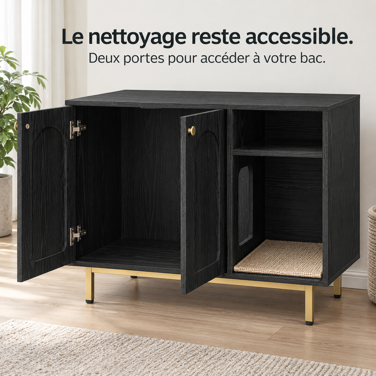 Alcôve : Meuble cache-litière. Détail du produit