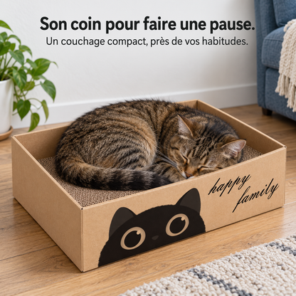 Cocoon : Griffoir-lit en carton. Vue du produit