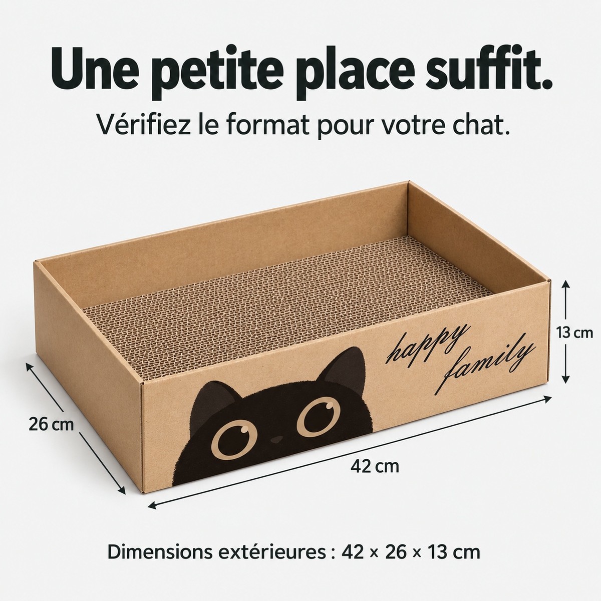 Cocoon : Griffoir-lit en carton. Dimensions du produit