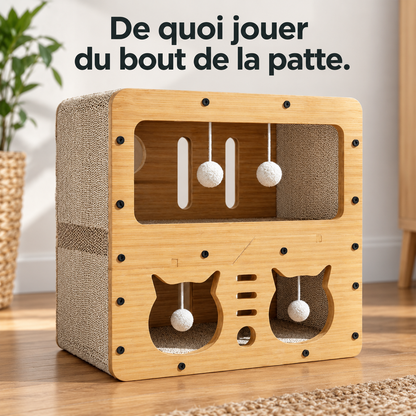 Ludique : Cabane de jeu et griffoir. Détail du produit