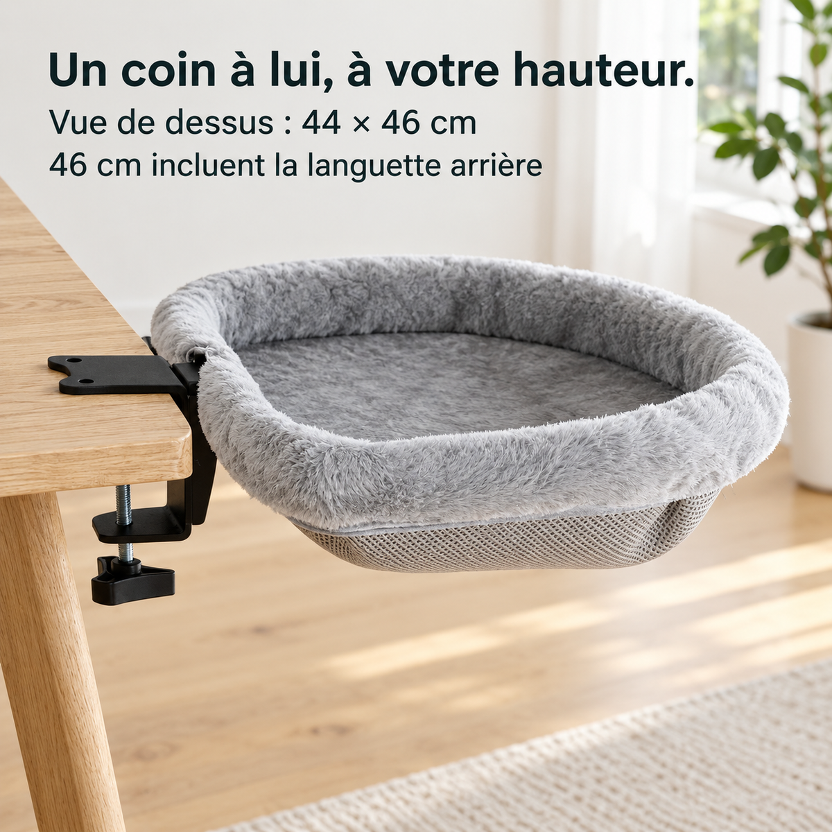 Complice : Lit de bureau pliable pour chat. Dimensions du produit