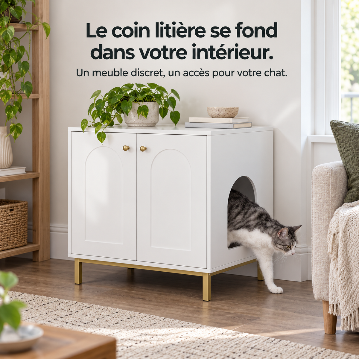 Rendre le coin litière plus discret